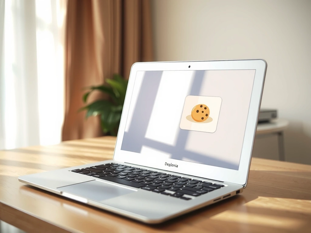 Clean laptop interface showing a website