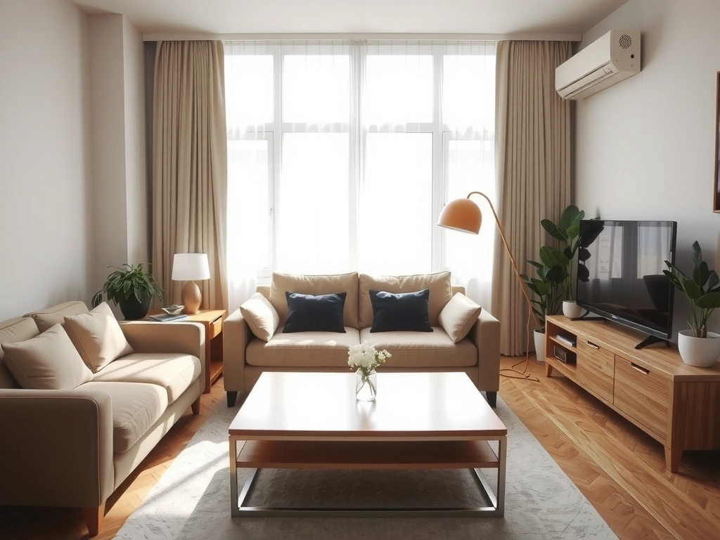 Clean, serene living space in a Bogotá apartment