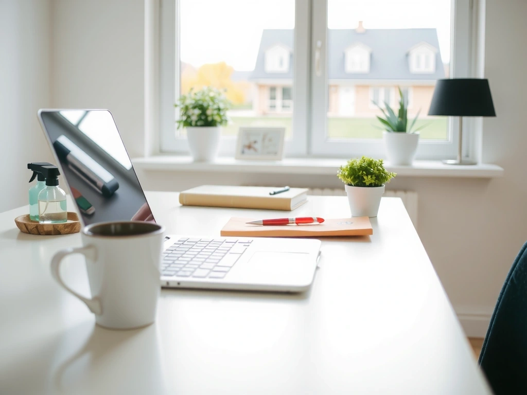 A clean home office desk