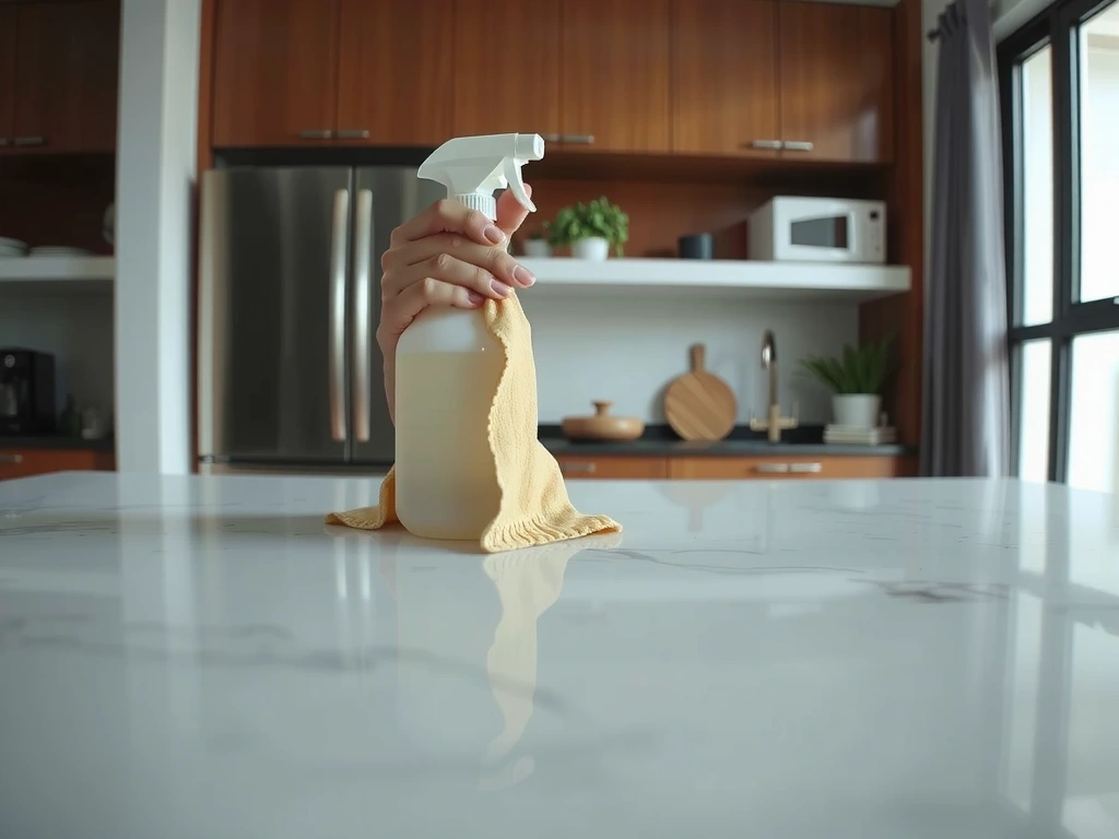 Cleanary technician demonstrating professional cleaning technique