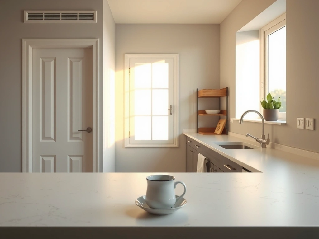 Modern studio apartment kitchen